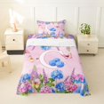thumbnail image 1 of Manfei Kawaii Butterfly Twin Sheets,Cartoon Monogram C Bedding,Multicolored,3pcs, 1 of 6