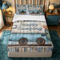 thumbnail image 1 of Manfei Kawaii Camper Zipper Full Size Comforter Sets with Fitted Sheet and 2 Pillowcases,Cute Adventure Car Zipper Bedding Set,Light Blue Beige,Reversible, 1 of 7