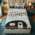thumbnail image 1 of Manfei Kawaii Camper Zipper Queen Comforter Set with Fitted Sheet and 2 Pillowcases,Cute Adventure Car Zipper Bedding Set,Beige Blue Black,Reversible, 1 of 7