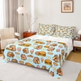 thumbnail image 1 of Homewish Kawaii Capibara Teens Full Size Sheets, Cute Hamburger Fast Food Bed Sheets, Blue Cartoon Animal Sheet Sets, Ultra Soft Bedroom Decor, 4-Piece, 1 of 7