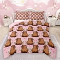 thumbnail image 1 of Manfei Kawaii Capybara 3 Pieces Queen Comforter Set for Preppy Child,Cartoon Animal Ultra Soft Bedding Sets,Spring Garden Flowers Bedding Comforter Set Breathable,Lightweight Room Decor,Reversible, 1 of 8