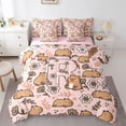 thumbnail image 1 of Manfei Kawaii Capybara 7 Pieces Full Size Bedding Sets,Lovely Monogram R Full Size Bed in a Bag,Pink,Pink Reversible, 1 of 7