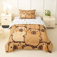 thumbnail image 1 of Manfei Kawaii Capybara Twin Comforter Sets,Cute Animal Pattern Bedding Set,Brown,Polkadot Reversible,2 Pieces,1 Comforter and 1 Pillowcase, 1 of 7