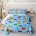 thumbnail image 1 of Manfei Kawaii Cars Twin Quilt Set,Boys Friendly Print Twin Coverlet Set,Blue,2 Pieces, 1 of 7