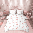 thumbnail image 1 of Manfei Kawaii Cartoon Bow Bedding Comforter Set 7pcs, Romantic Rose Flower Queen Bedding Sets, Teen Girl Kid Female Reversible Queen Sheet Sets, Lightweight Room Decor, 1 of 7