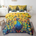 thumbnail image 1 of Manfei Kawaii Cartoon Peacock Twin Bedding Sets 7-Piece, Modern Animal Art Bedding Comforter Set, Teen Kid Child Adult Sheet Sets, Breathable Home Decor, 1 of 7