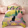 thumbnail image 1 of Manfei Kawaii Cat Full Size Comforter Sets 3-Piece,Spring Garden Bedding Comforter Set,1 Comforter and 2 Pillowcases,Reversible, 1 of 6
