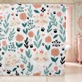 thumbnail image 1 of Manfei Kawaii Cat Shower Curtain 72Wx72L,Floral Pet Bathroom Curtain, 1 of 6