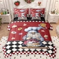 thumbnail image 1 of Manfei Kawaii Christmas Gnome Twin Bedding Sets 7-Piece, Yummy Cake Dessert Bedding Comforter Set, Vintage Square Checkered Reversible Sheet Sets, Luxury Bedroom Decor, 1 of 8