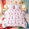 thumbnail image 1 of Manfei Kawaii Christmas Snowflake 7pcs Queen Bedding,Winter Holiday Bedding Comforter Set Queen,Pink Reversible, 1 of 7