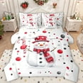 thumbnail image 1 of Manfei Kawaii Christmas Snowman 7-Piece Twin Bedding Sets,Polka Dots Bowtie Bedding Comforter Set,White Red Sheet Sets For Kids,Microfiber Bedroom Decor Reversible, 1 of 8
