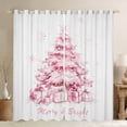 thumbnail image 1 of Manfei Kawaii Christmas Tree Blackout Curtains Set of 2 (52x84 Each), Pink Cartoon Snowflake Window Curtains, Cute Princess Style Curtains and Drapes, Window Curtains Bedroom Decor, 1 of 6