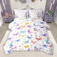 thumbnail image 1 of Manfei Kawaii Colorful Butterflies 7-Piece Bedding Comforter Set,Dreamy Fairy Tale King Bedding Sets,Rainbow Fly Animal Bed Sheets For Teens Girls,Uper Cozy Room Decor Reversible, 1 of 9