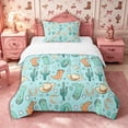 thumbnail image 1 of Manfei Kawaii Cowgirl Boots Hat Twin Comforter Sets 2pcs,Western Cactus Horseshoe Bedding Set,Light Cyan Beige,1 Comforter and 1 Pillowcase,Reversible, 1 of 6