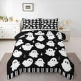 thumbnail image 1 of Manfei Kawaii Cute Ghost Queen Comforter Set for Kids, Sugar Halloween Style Bedding Comforter Set, Gothic Cartoon Reversible Bedding Set, Microfiber Bedroom Decor, 3 Pieces, 1 of 8
