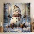 thumbnail image 1 of Manfei Kawaii Cute Snowman Black Out Curtains for Teen, Happy Holiday Curtains Pack of 2 (42x63 Each), Cartoon Rustic Festival Bedroom Curtains, Curtains and Drapes Home Decor, 1 of 6