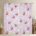 thumbnail image 1 of Manfei Kawaii Daisy Floral Black Out Curtains,Cute Cartoon Cherry Curtains Pack of 2 (42x63 Each),Red Cherry Bedroom Curtains For Girl,Breathable Home Decor, 1 of 6