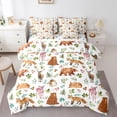 thumbnail image 1 of Manfei Kawaii Deer 7-Piece King Bedding,Safari Animal King Bed in a Bag,White,Polkadot Reversible, 1 of 7