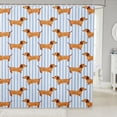 thumbnail image 1 of Manfei Kawaii Dog Shower Curtain 72Wx84L, Dachshund Lover Bathroom Shower Curtain, Light Blue White, 1 of 5