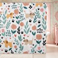 thumbnail image 1 of Manfei Kawaii Dog Shower Curtain 72Wx84L,Floral Animal Bathroom Shower Curtain, 1 of 6