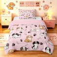 thumbnail image 1 of Manfei Kawaii Dog Twin Comforter Sets, Puppy Paw Print Bedding Set, Pink, Pink Reversible, 2pcs, 1 Comforter and 1 Pillowcase, 1 of 7