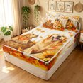 thumbnail image 1 of Manfei Kawaii Dog Zipper Twin Comforter Sets with Fitted Sheet and 2 Pillowcases, Autumn Maple Leaf Zipper Bedding Set, Orange Golden, Gray Reversible, 4pcs, 1 of 7