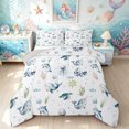 thumbnail image 1 of Manfei Kawaii Dolphin King Size Comforter Sets, Sea Cartoon Jellyfish Comforters King Size, Blue, Gray Reversible, 3 Pieces, 1 Comforter and 2 Pillowcases, 1 of 7