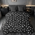 thumbnail image 1 of Manfei Kawaii Dot Pattern 7-Piece Bedding Comforter Set,French Wave Point King Bedding Sets,Kids White Black Bed Sheets,Super Cozy Room Decor Reversible, 1 of 8