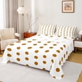 thumbnail image 1 of Manfei Kawaii Dot Pattern Full Size Sheets,Wave Point Bed Sheets,Brown White Sheet Sets For Teens,Super Cozy Room Decor,4-Piece, 1 of 7