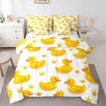 thumbnail image 1 of Manfei Kawaii Duck 7 Pieces Bedding Comforter Set,Princess Crown Full Bedding Set,Yellow White Fitted Sheet Flat Sheet For Teens,Microfiber Bedroom Decor Reversible, 1 of 8