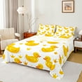 thumbnail image 1 of Manfei Kawaii Duck Bed Sheets,Princess Crown King Sheets,Yellow White Sheet Set For Teens,Microfiber Bedroom Decor,4 Pieces, 1 of 7