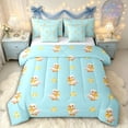 thumbnail image 1 of Manfei Kawaii Duck Bedding Comforter Set 7pcs for Kids Girls Boys,Cute Animal Bowknot Queen Bedding Sets,Microfiber Bedroom Decor, 1 of 7