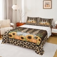 thumbnail image 1 of Manfei Kawaii Fall Gnome Full Size Sheets, Brown Leopard Cheetah Print Bed Sheets, Autumn Sunflower Sheet Sets, Microfiber Bedroom Decor, 4pcs, 1 of 7