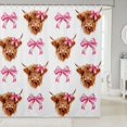 thumbnail image 1 of Manfei Kawaii Farm Cow Shower Curtain 72Wx84L,Pink Bowtie Bathroom Shower Curtain, 1 of 5