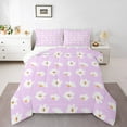 thumbnail image 1 of Manfei Kawaii Floral Daisy Comforter Sets Queen Size,Modern Minimalist Aesthetic Comforters & Duvets,Purple White Bedding Queen Comforter Set,Lightweight Room Decorative Reversible,3-Piece, 1 of 7