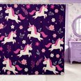 thumbnail image 1 of Manfei Kawaii Floral Unicorn Shower Curtain 72Wx72L,Dreamy Princess Animal Bathroom Curtain, 1 of 6