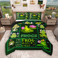 thumbnail image 1 of Manfei Kawaii Frog Bedding Comforter Set 2pcs for Kids, Funny Wildlife Twin Comforter Sets, Animal Plaid Bedding Set, Ultra Soft Home Decor, 1 of 8
