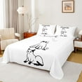 thumbnail image 1 of Manfei Kawaii Ghost Cat Full Size Sheets for Kid, White Black Cartoon Animal Bed Sheets, Cute Kitten Sheet Sets, Microfiber Bedroom Decor, 4-Piece, 1 of 7