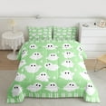 thumbnail image 1 of Manfei Kawaii Ghost Child Bedding Comforter Set, Green Cartoon Halloween Animal Twin Comforter Sets, Sugar Gothic Style Bedding Set, Breathable Home Decor, 2pcs, 1 of 8