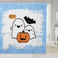 thumbnail image 1 of Manfei Kawaii Ghost Shower Curtain 72Wx78L,Happy Halloween Bath Curtain, 1 of 5