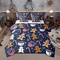 thumbnail image 1 of Manfei Kawaii Gingerbread Bedding Comforter Set 7 Pieces, Coffee Milk Tea Sled King Bedding Sets, Merry Christmas Bed Sheets, Luxury Bedroom Decor, 1 of 8