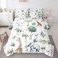 thumbnail image 1 of Manfei Kawaii Giraffe Pattern 7 Pieces Full Size Bedding Sets,Woodland Animal Full Size Bed in a Bag,White,Polkadot Reversible, 1 of 7