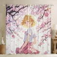 thumbnail image 1 of Manfei Kawaii Girl Black Out Curtains,Pink Sakura Curtains Pack of 2 (42x63 Each),Japanese Animation Bedroom Curtains,Anime Bedroom Decorative, 1 of 6