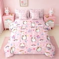 thumbnail image 1 of Manfei Kawaii Guinea Pig 7 Pieces Bedding Comforter Set,Colorful Country Flower Full Bedding Set,Cartoon Rainbow Fitted Sheet Flat Sheet For Girls,Luxury Bedroom Decor Reversible, 1 of 8