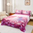 thumbnail image 1 of Manfei Kawaii Halloween Ghost Twin Sheet Set,Rustic Daisy,Pink White,3-Piece Luxury, 1 of 7