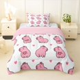 thumbnail image 1 of Manfei Kawaii Heart Print Twin Comforter Sets,Cute Capybara Bedding Set,White,Pink Reversible,2-Piece,1 Comforter and 1 Pillowcase, 1 of 7