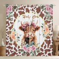 thumbnail image 1 of Manfei Kawaii Highland Cattle Black Out Curtains, Fashion Brown Cow Print Curtains Pack of 2 (42x63 Each), Romantic Rose Floral Bedroom Curtains, Curtains and Drapes Decor, 1 of 6