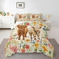 thumbnail image 1 of Manfei Kawaii Highland Cow Full Size Comforter Sets,Rustic Farmhouse Lodge Bedding Comforter Set,Vintage Country Floral Bedding Sets For Girl Kids,Luxury Bedroom Decor Reversible,3pcs, 1 of 7