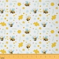 thumbnail image 1 of Manfei Kawaii Honeybee Sewing & Crafting Fabric (2 Yards) for Kids, Cute Floral Flower Home Decor Fabric by the Yard, Cartoon Animal DIY Fabric, 1 of 6