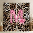 thumbnail image 1 of Homewish Kawaii Initial M Letter Black Out Curtains, Brown Leopard Cheetah Print Curtains Pack of 2 (42x63 Each), Teens Kids Girls Women Bedroom Curtains, Curtains and Drapes Bedroom Decor, 1 of 6
